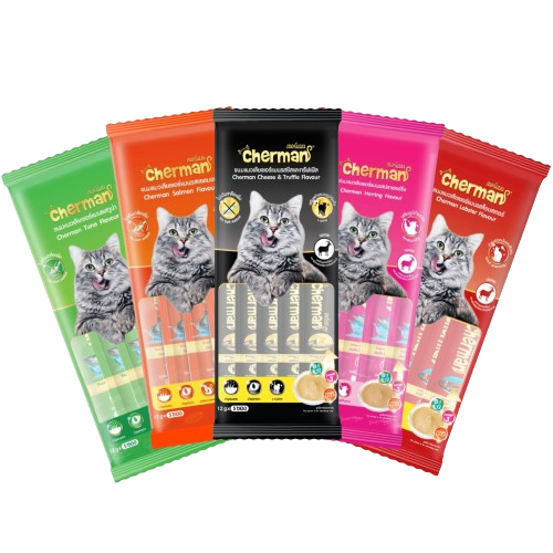Cherman Cat Cream Treat, All 5 Flavors - Mixed Bundle (300g)