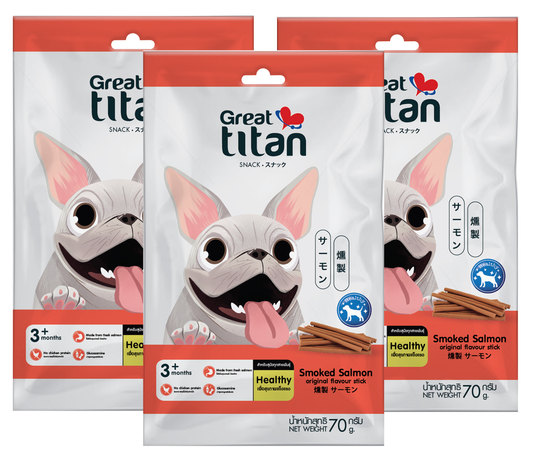 Great Titan Snack Chicken With Smoked Salmon Original Flavor Stick (210g) - Pack of 3